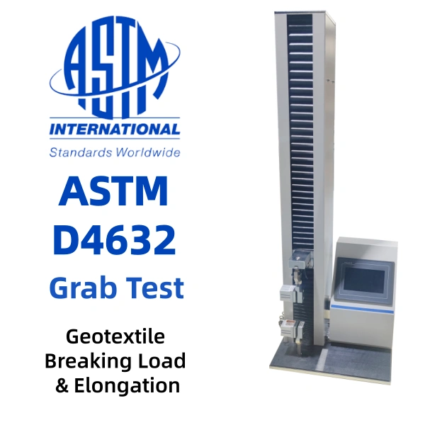 ASTM D4632 Prueba de agarre del geotextil - Carga de rotura y alargamiento